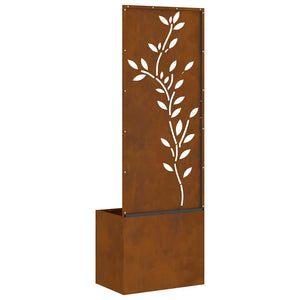 Vaso da Giardino con Pannello Decorativo Ruggine 50 x 140 cm 876482