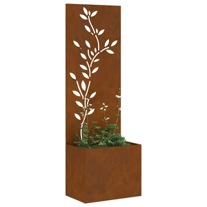 vidaXL Vaso da Giardino con Pannello Decorativo Ruggine 50 x 140 cm