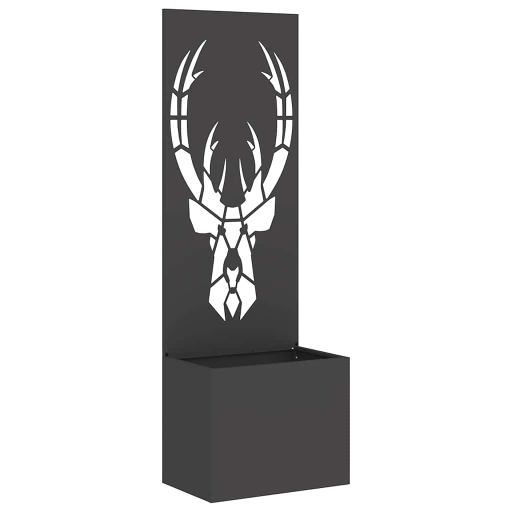 vidaXL Vaso da Giardino con Pannello Decorativo Nero 50 x 140 cm
