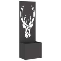 vidaXL Vaso da Giardino con Pannello Decorativo Nero 50 x 140 cm