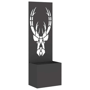 vidaXL Vaso da Giardino con Pannello Decorativo Nero 50 x 140 cm