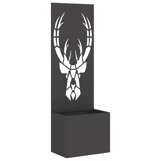 Vaso da Giardino con Pannello Decorativo Nero 50 x 140 cm 876483