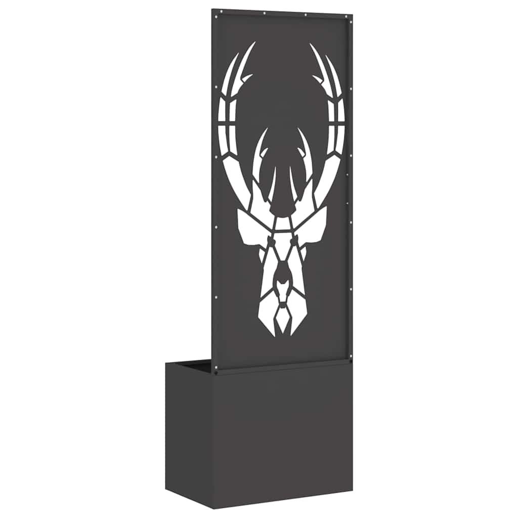 vidaXL Vaso da Giardino con Pannello Decorativo Nero 50 x 140 cm