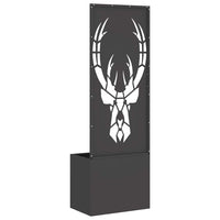 vidaXL Vaso da Giardino con Pannello Decorativo Nero 50 x 140 cm