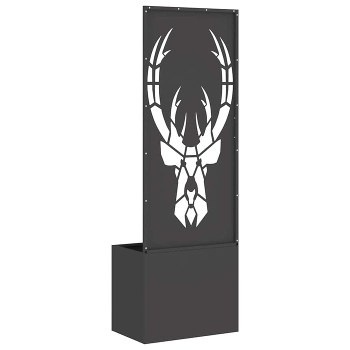 vidaXL Vaso da Giardino con Pannello Decorativo Nero 50 x 140 cm