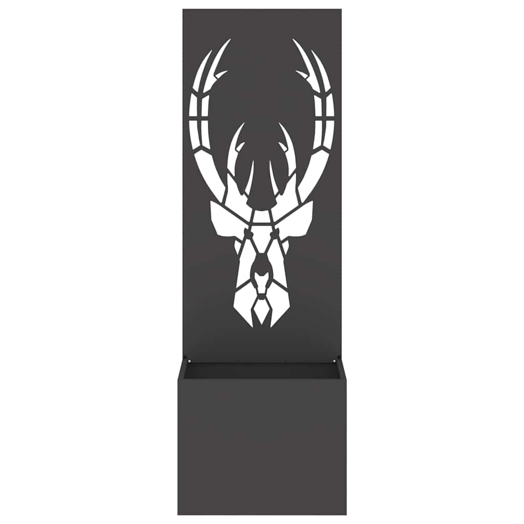 vidaXL Vaso da Giardino con Pannello Decorativo Nero 50 x 140 cm