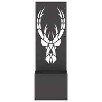 vidaXL Vaso da Giardino con Pannello Decorativo Nero 50 x 140 cm