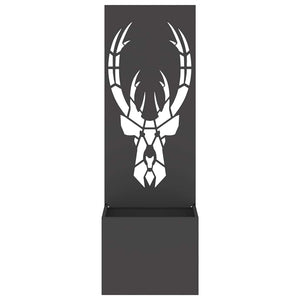 vidaXL Vaso da Giardino con Pannello Decorativo Nero 50 x 140 cm