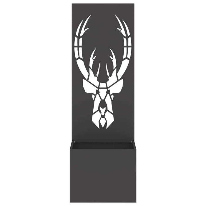 vidaXL Vaso da Giardino con Pannello Decorativo Nero 50 x 140 cm