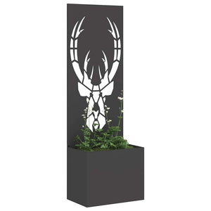 Vaso da Giardino con Pannello Decorativo Nero 50 x 140 cm 876483