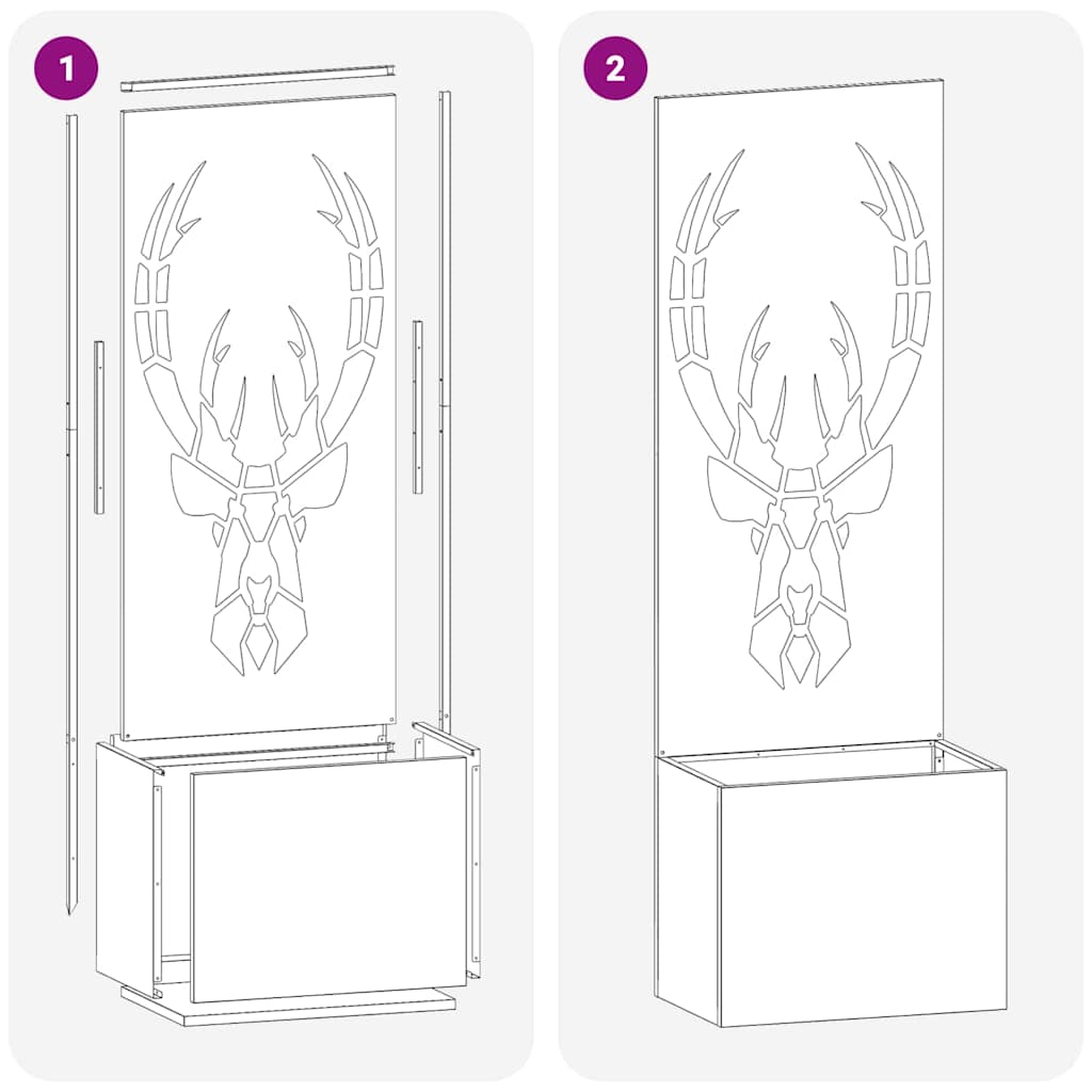 vidaXL Vaso da Giardino con Pannello Decorativo Bianco 50 x 140 cm