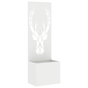 vidaXL Vaso da Giardino con Pannello Decorativo Bianco 50 x 140 cm