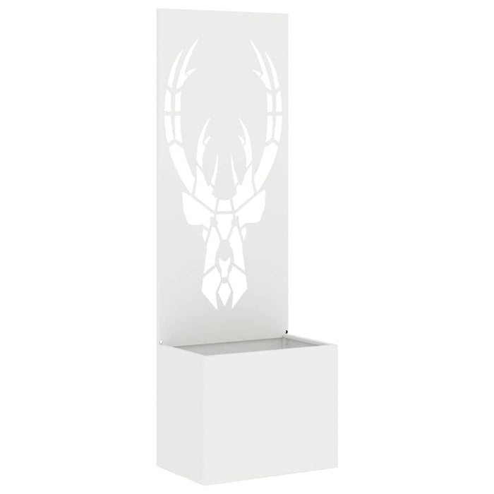 vidaXL Vaso da Giardino con Pannello Decorativo Bianco 50 x 140 cm