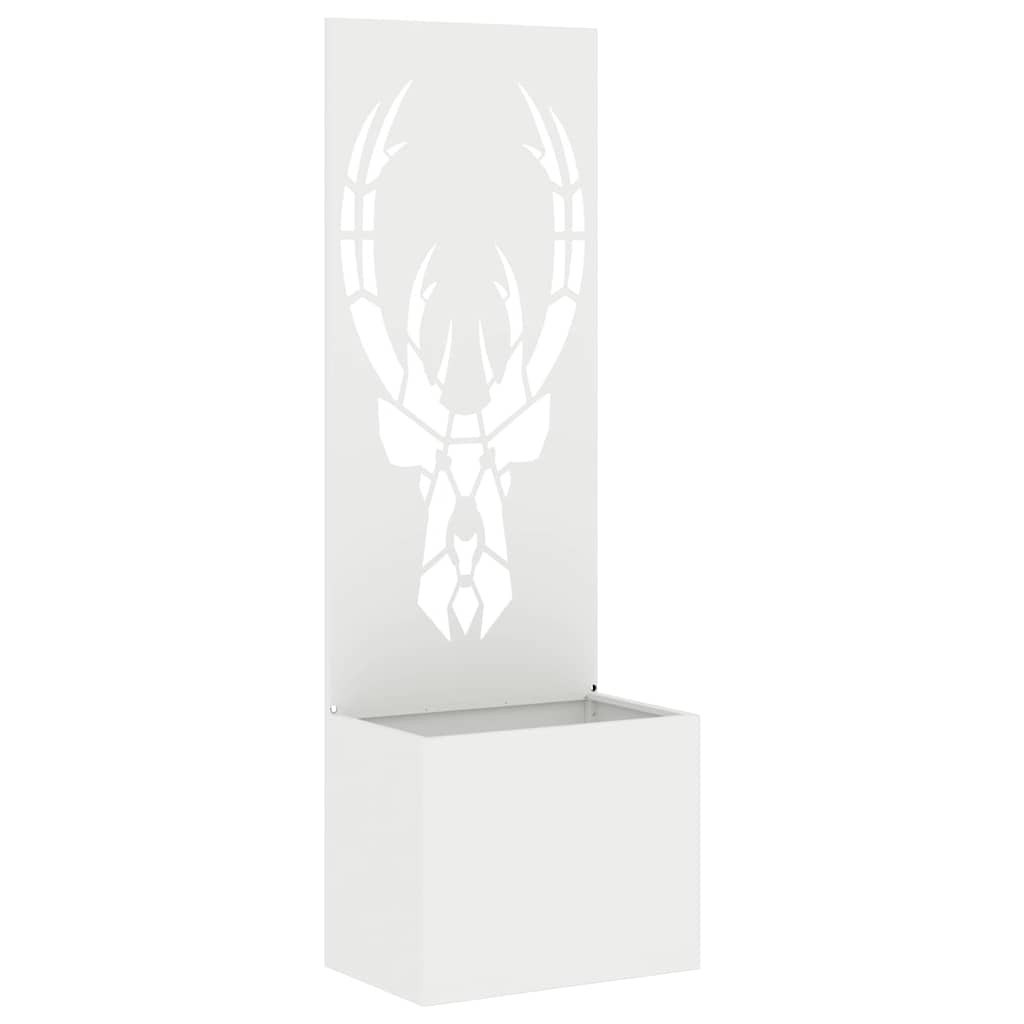 Vaso da Giardino con Pannello Decorativo Bianco 50 x 140 cm 876484