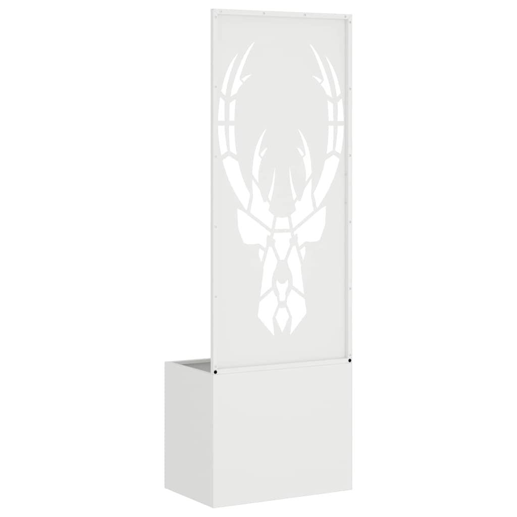 vidaXL Vaso da Giardino con Pannello Decorativo Bianco 50 x 140 cm