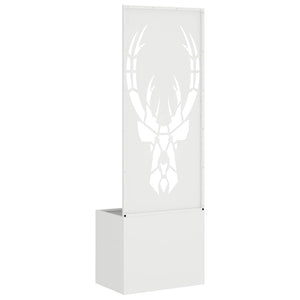 vidaXL Vaso da Giardino con Pannello Decorativo Bianco 50 x 140 cm