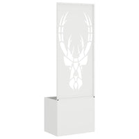 Vaso da Giardino con Pannello Decorativo Bianco 50 x 140 cm 876484