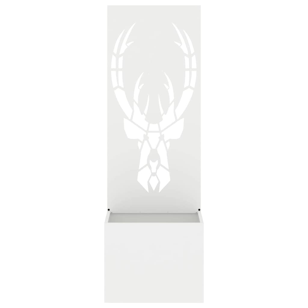 vidaXL Vaso da Giardino con Pannello Decorativo Bianco 50 x 140 cm