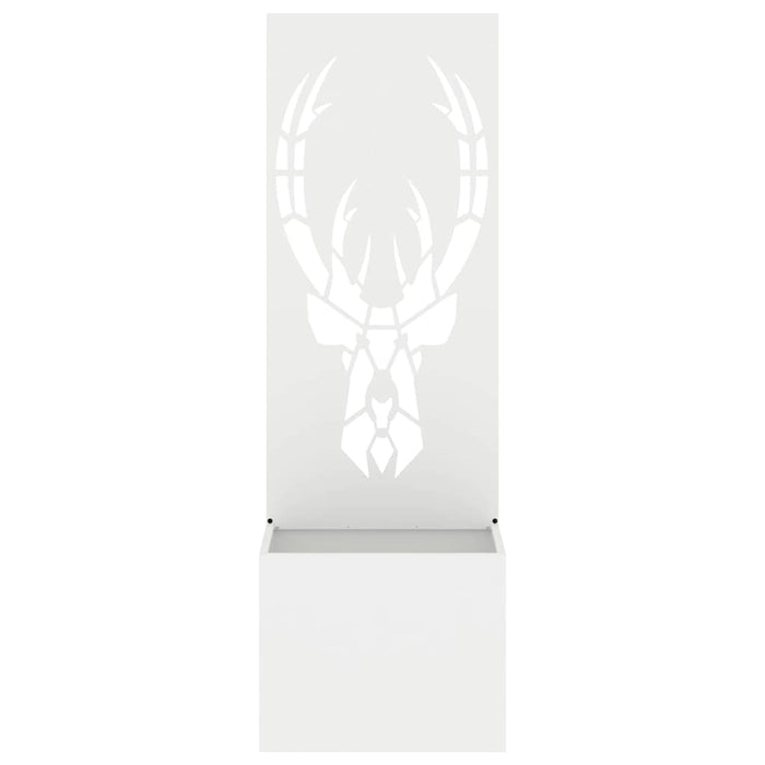 Vaso da Giardino con Pannello Decorativo Bianco 50 x 140 cm 876484