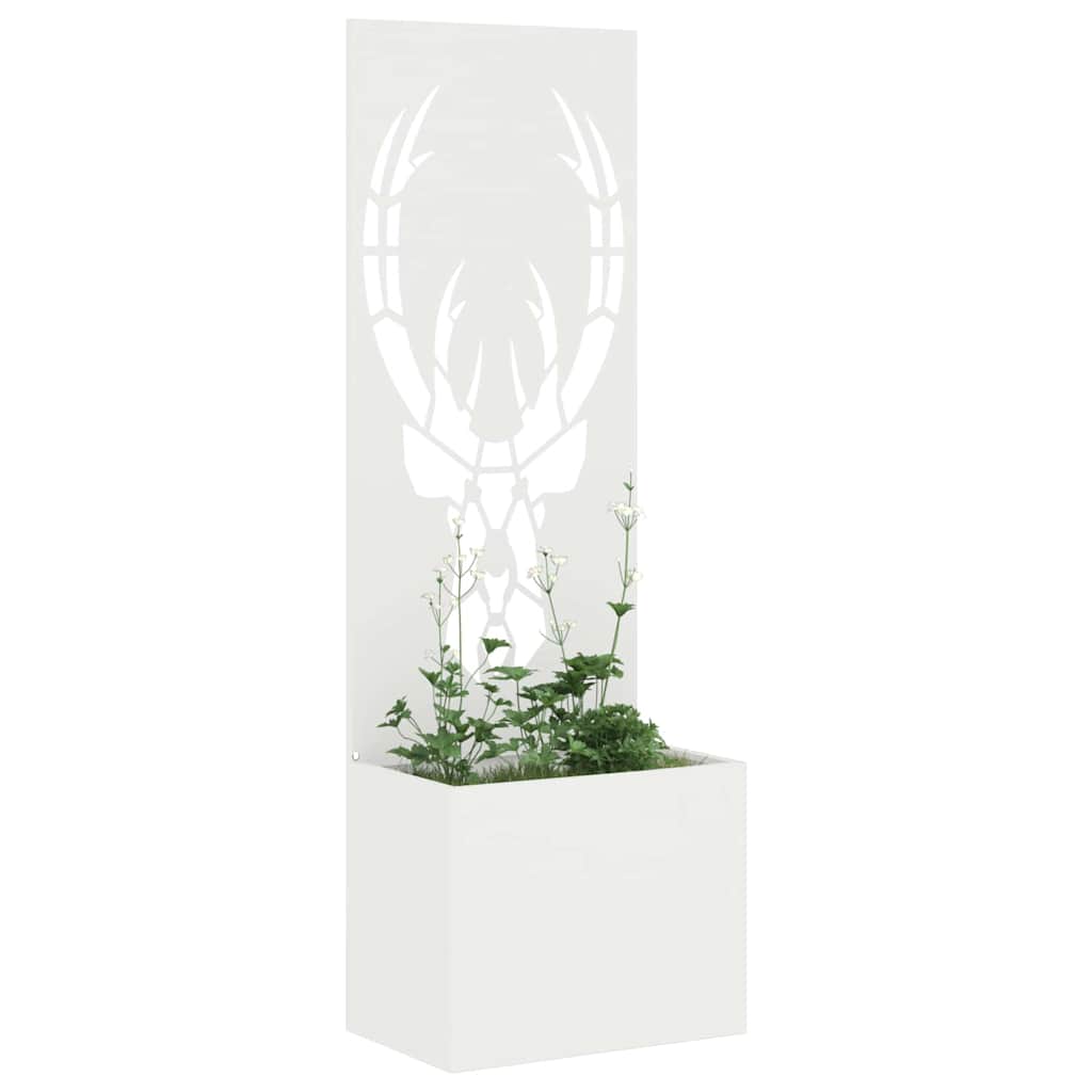 vidaXL Vaso da Giardino con Pannello Decorativo Bianco 50 x 140 cm