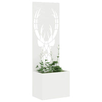 vidaXL Vaso da Giardino con Pannello Decorativo Bianco 50 x 140 cm