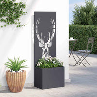vidaXL Vaso da Giardino con Pannello Decorativo Antracite 50 x 140 cm