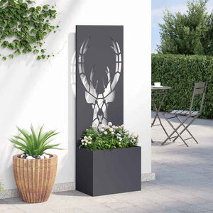 Vaso da Giardino con Pannello Decorativo Antracite 50 x 140 cm 876485