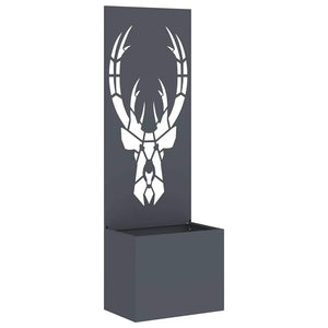 vidaXL Vaso da Giardino con Pannello Decorativo Antracite 50 x 140 cm