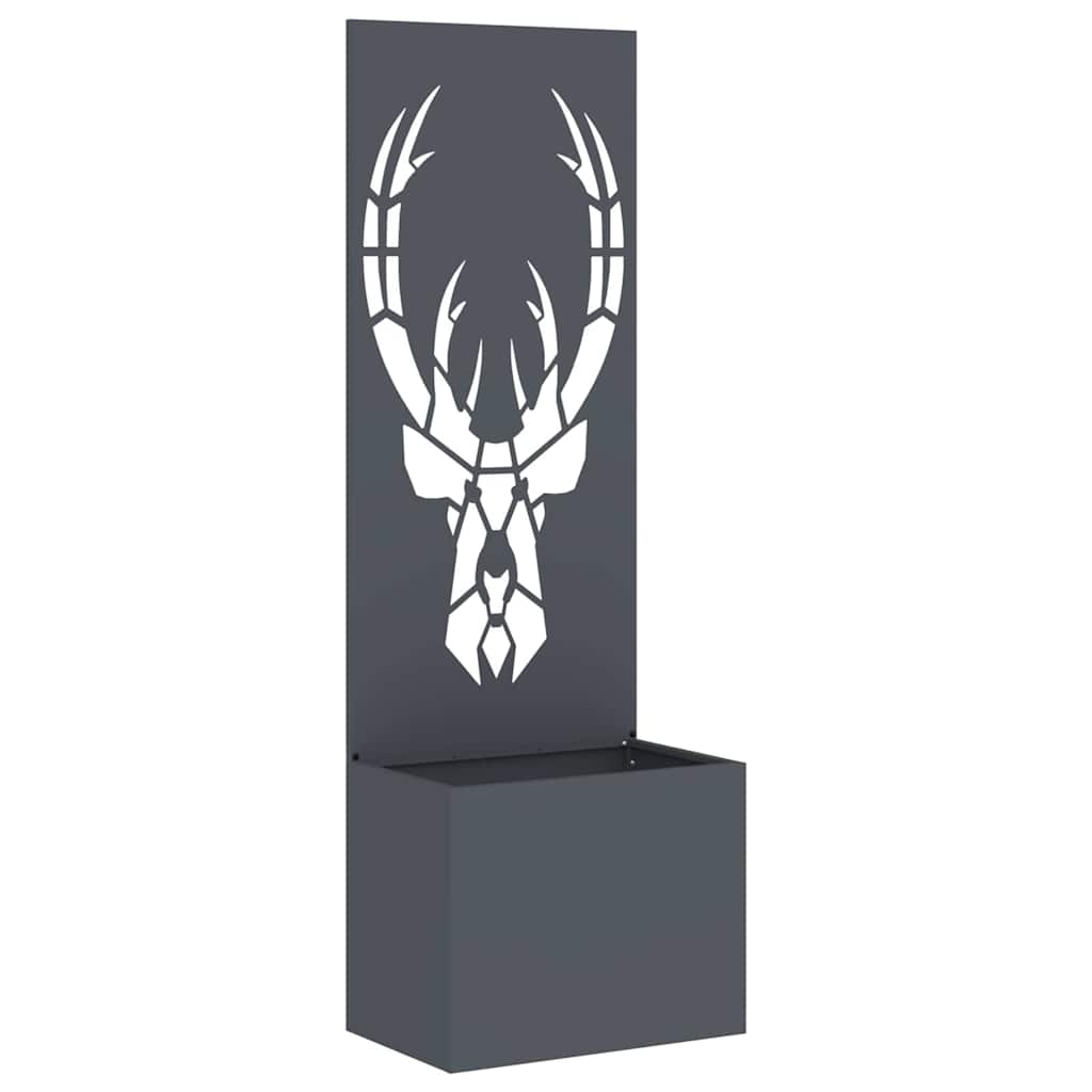 Vaso da Giardino con Pannello Decorativo Antracite 50 x 140 cm 876485