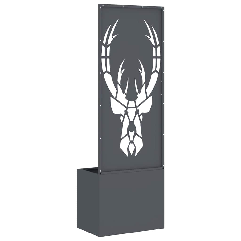 vidaXL Vaso da Giardino con Pannello Decorativo Antracite 50 x 140 cm
