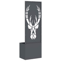 vidaXL Vaso da Giardino con Pannello Decorativo Antracite 50 x 140 cm
