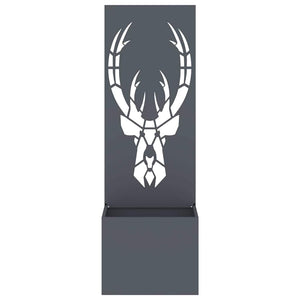 vidaXL Vaso da Giardino con Pannello Decorativo Antracite 50 x 140 cm