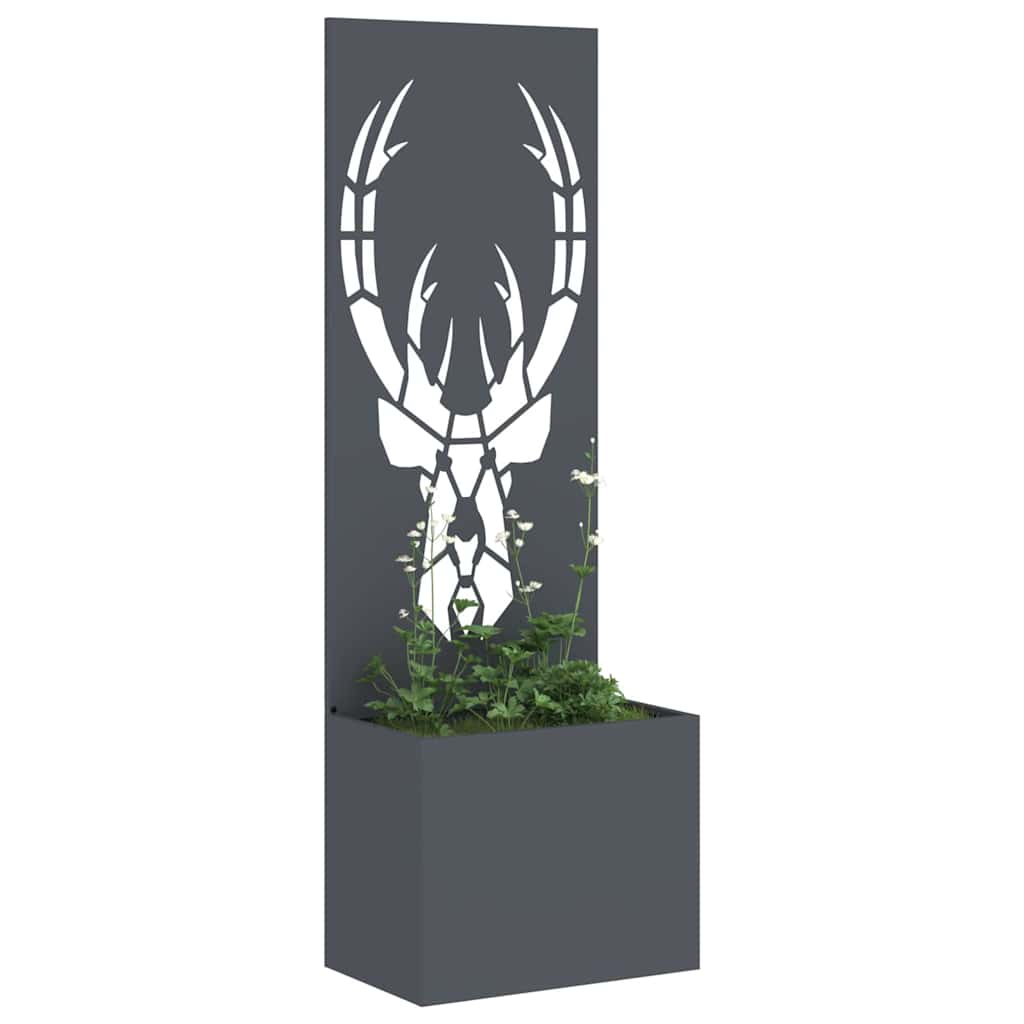 vidaXL Vaso da Giardino con Pannello Decorativo Antracite 50 x 140 cm
