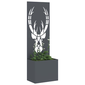 vidaXL Vaso da Giardino con Pannello Decorativo Antracite 50 x 140 cm