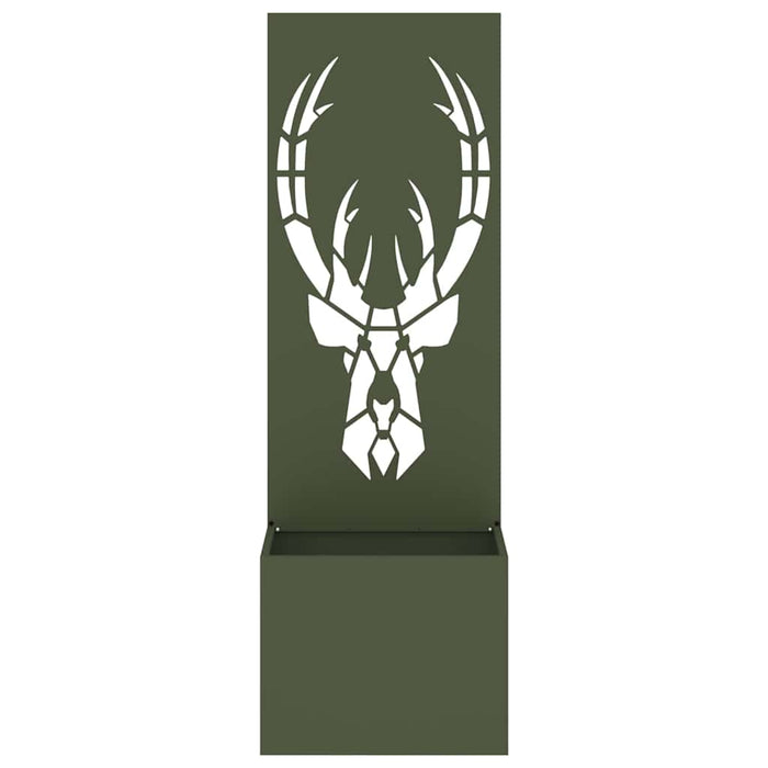 vidaXL Vaso da Giardino con Pannello Decorativo Oliver verde