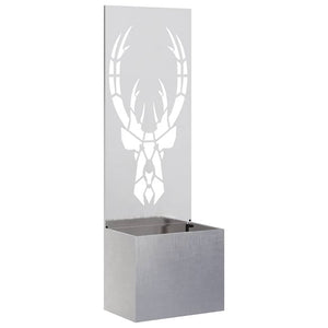 vidaXL Vaso da Giardino con Pannello Decorativo Argento 50 x 140 cm