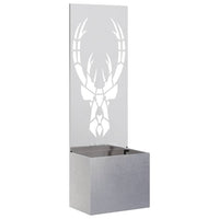 Vaso da Giardino con Pannello Decorativo Argento 50 x 140 cm 876487