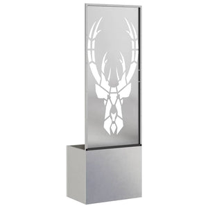 vidaXL Vaso da Giardino con Pannello Decorativo Argento 50 x 140 cm