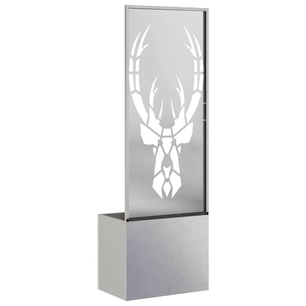 Vaso da Giardino con Pannello Decorativo Argento 50 x 140 cm 876487