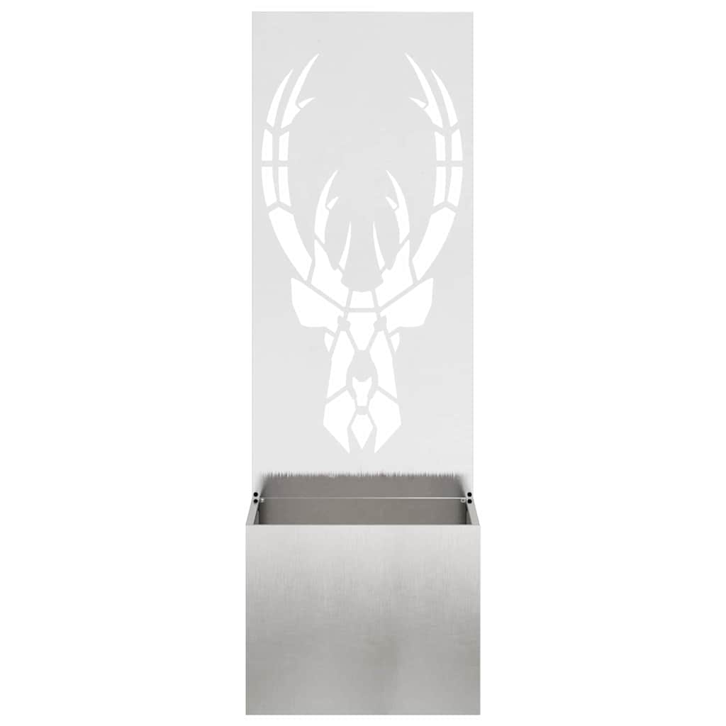 Vaso da Giardino con Pannello Decorativo Argento 50 x 140 cm 876487