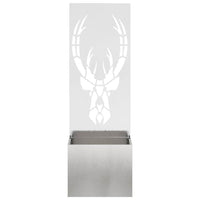 Vaso da Giardino con Pannello Decorativo Argento 50 x 140 cm 876487