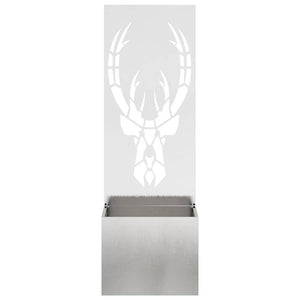 Vaso da Giardino con Pannello Decorativo Argento 50 x 140 cm 876487