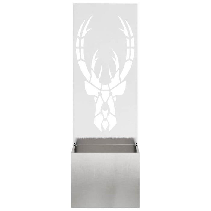 Vaso da Giardino con Pannello Decorativo Argento 50 x 140 cm 876487