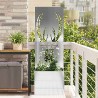 vidaXL Vaso da Giardino con Pannello Decorativo Argento 50 x 140 cm