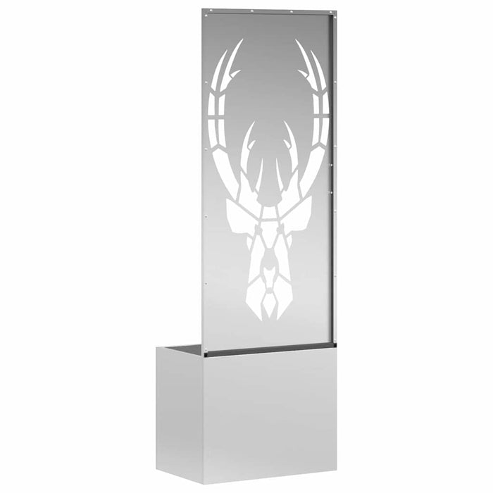 vidaXL Vaso da Giardino con Pannello Decorativo Argento 50 x 140 cm