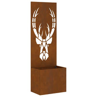 Vaso da Giardino con Pannello Decorativo Ruggine 50 x 140 cm 876489