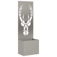 Vaso da Giardino con Pannello Decorativo Ruggine 50 x 140 cm 876489