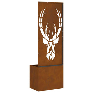 Vaso da Giardino con Pannello Decorativo Ruggine 50 x 140 cm 876489