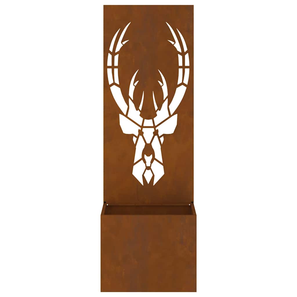 Vaso da Giardino con Pannello Decorativo Ruggine 50 x 140 cm 876489