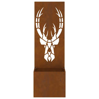 Vaso da Giardino con Pannello Decorativo Ruggine 50 x 140 cm 876489